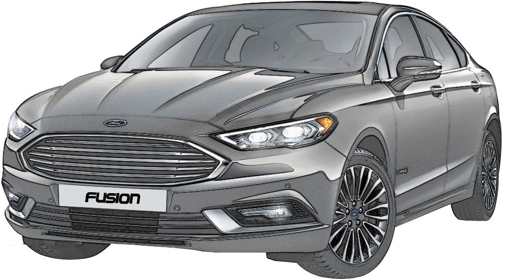 Ford Fusion Sedan Side View PNG image