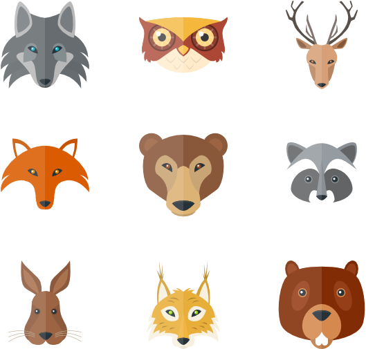 Forest_ Animal_ Faces_ Collection PNG image