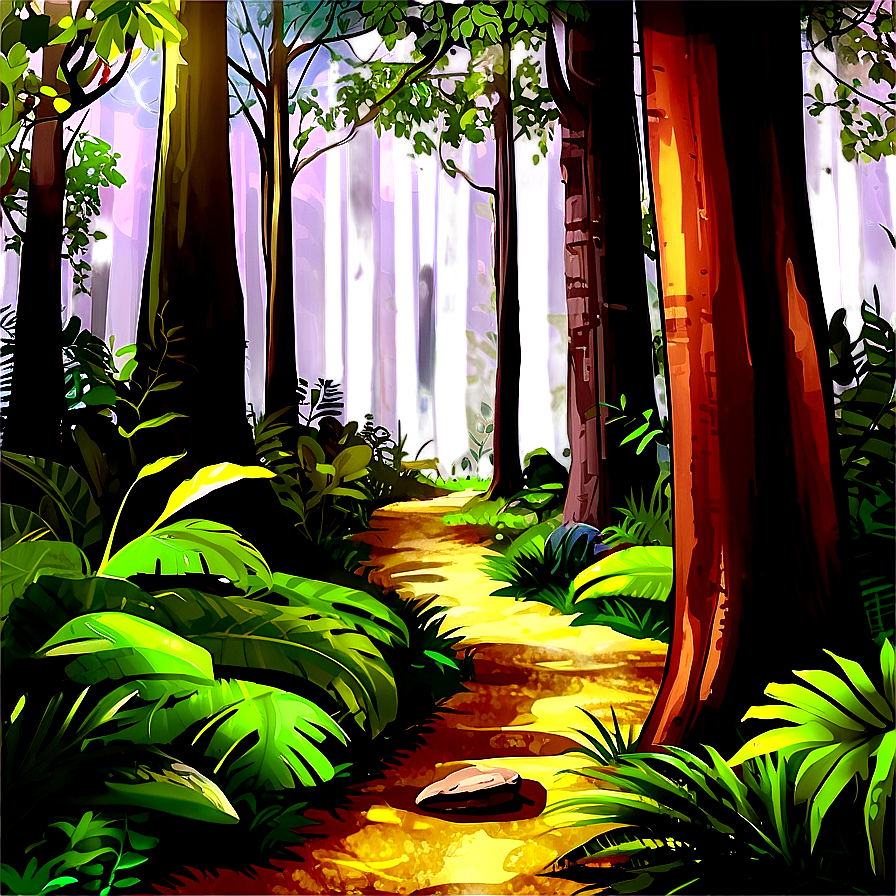 Forest Pathway Sunbeams Png 06262024 PNG image