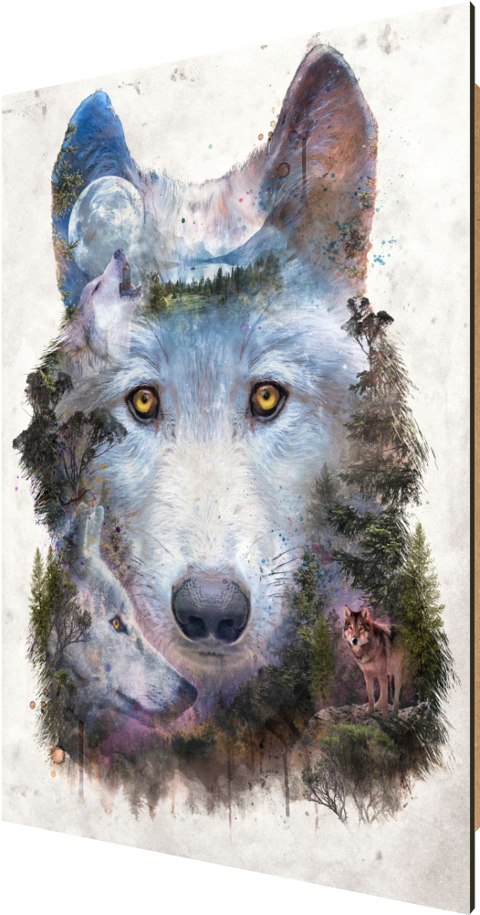 Forest Spirit Wolf Artwork PNG image