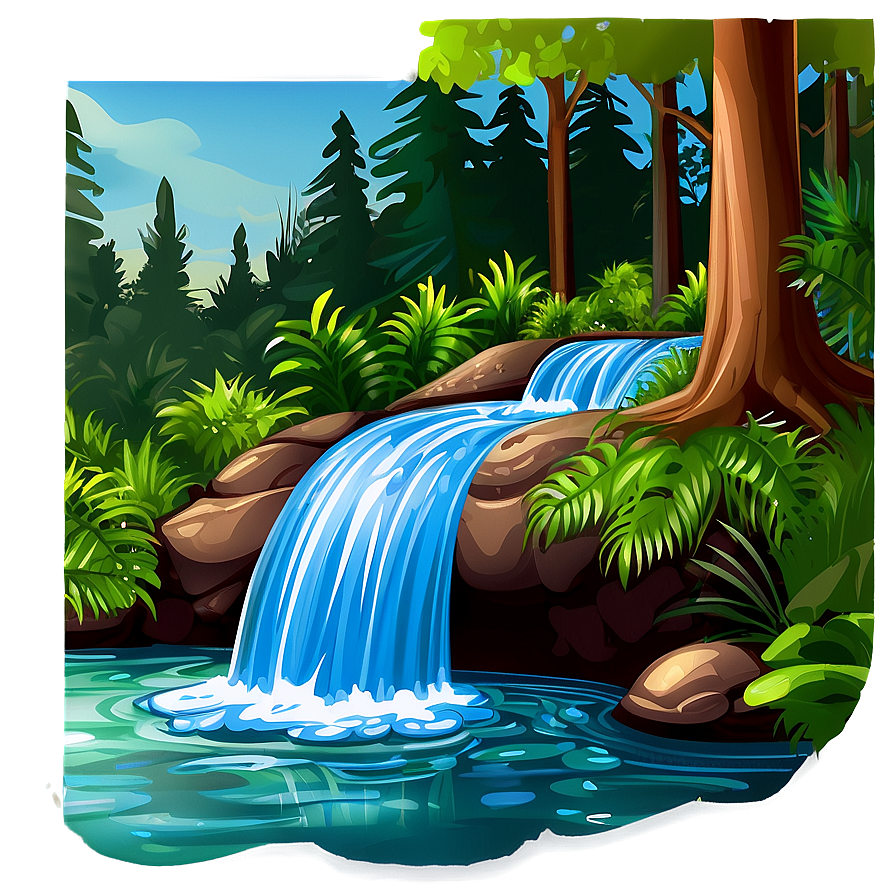 Forest Stream Waterfall Clipart Png Rdp PNG image