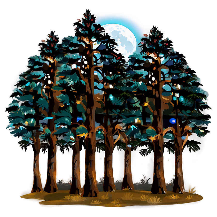 Forest Trees At Night Png 06262024 PNG image