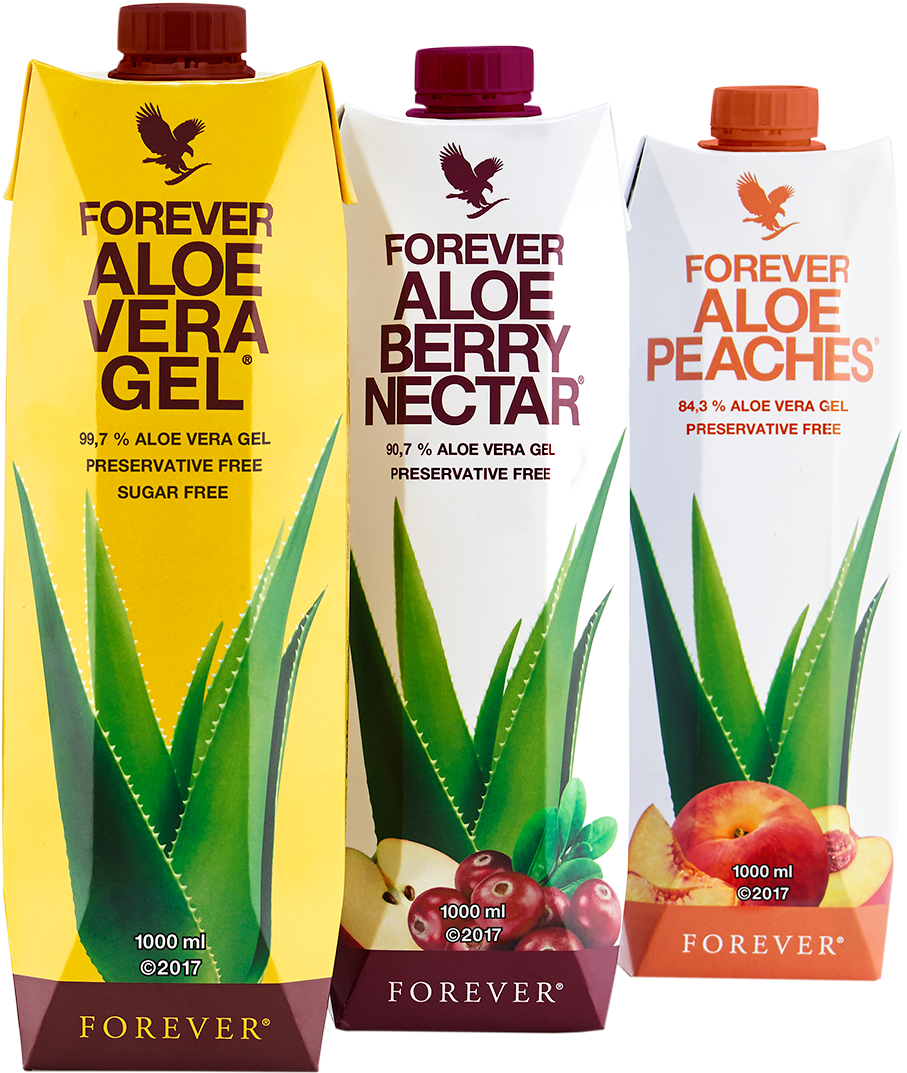 Forever Aloe Vera Products Lineup PNG image