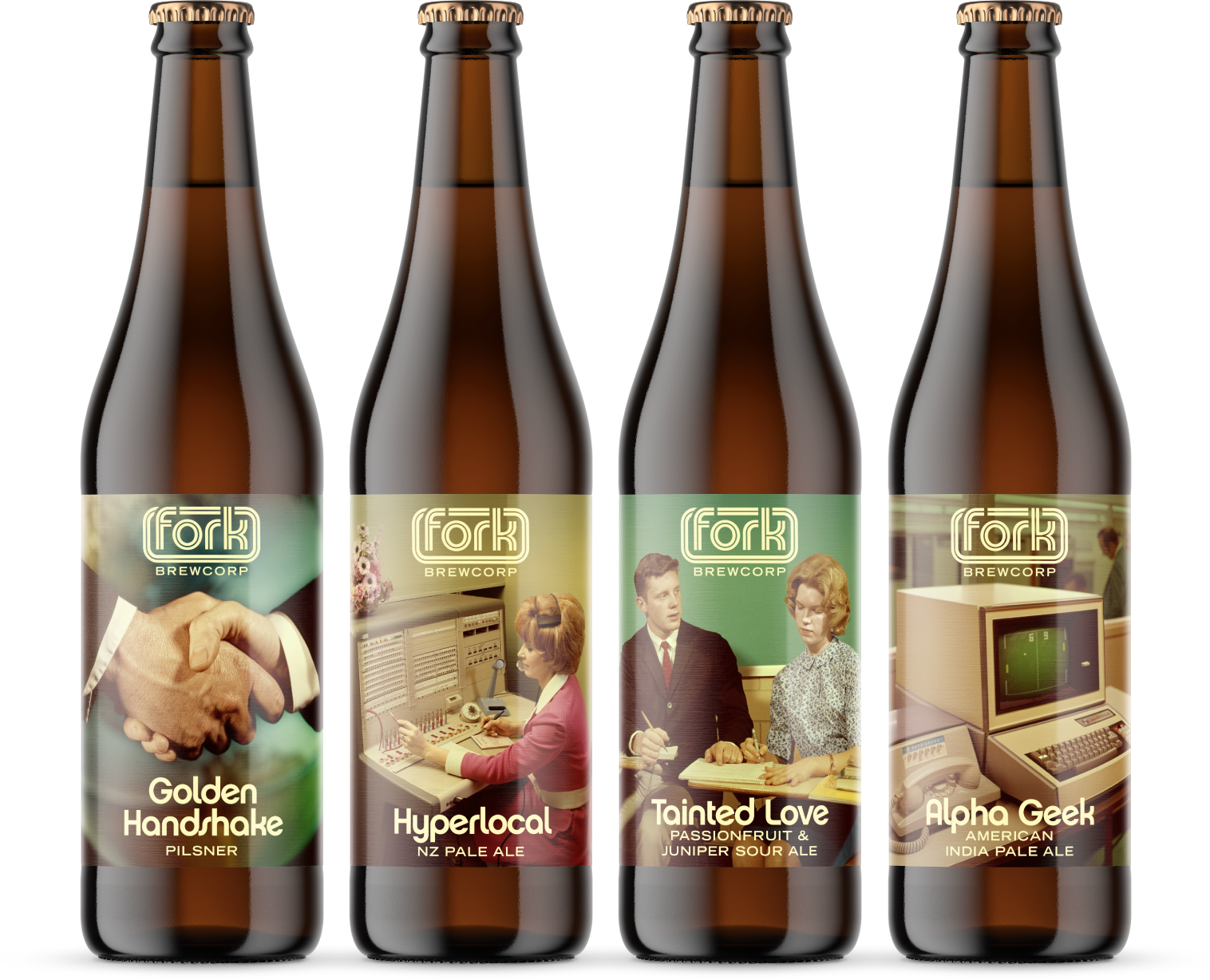 Fork Brewcorp Craft Beer Bottles PNG image