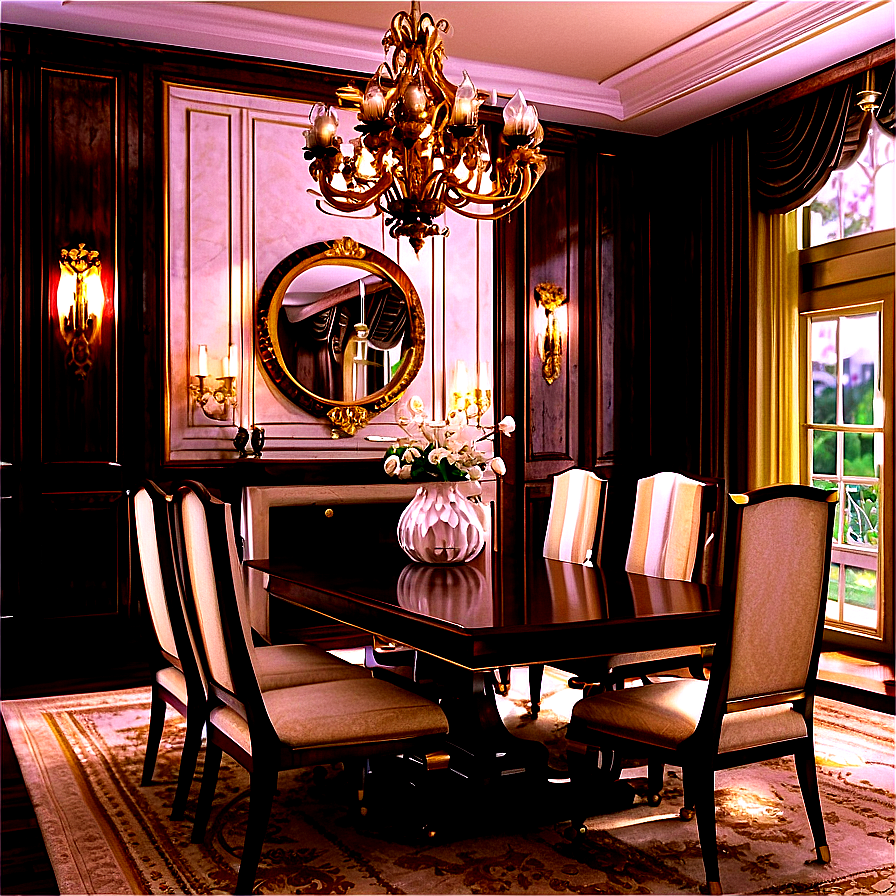 Formal Dining Room Elegance Png Nve97 PNG image