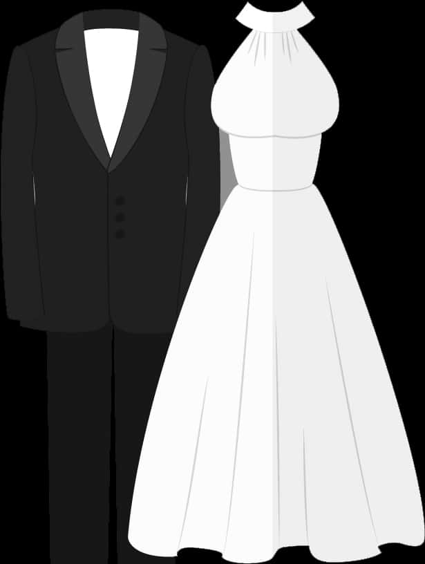 Formal Wedding Attire Illustration PNG image