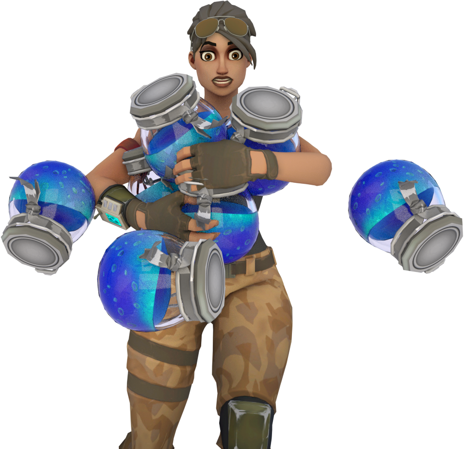 Fortnite Character With Shield Potions PNG image