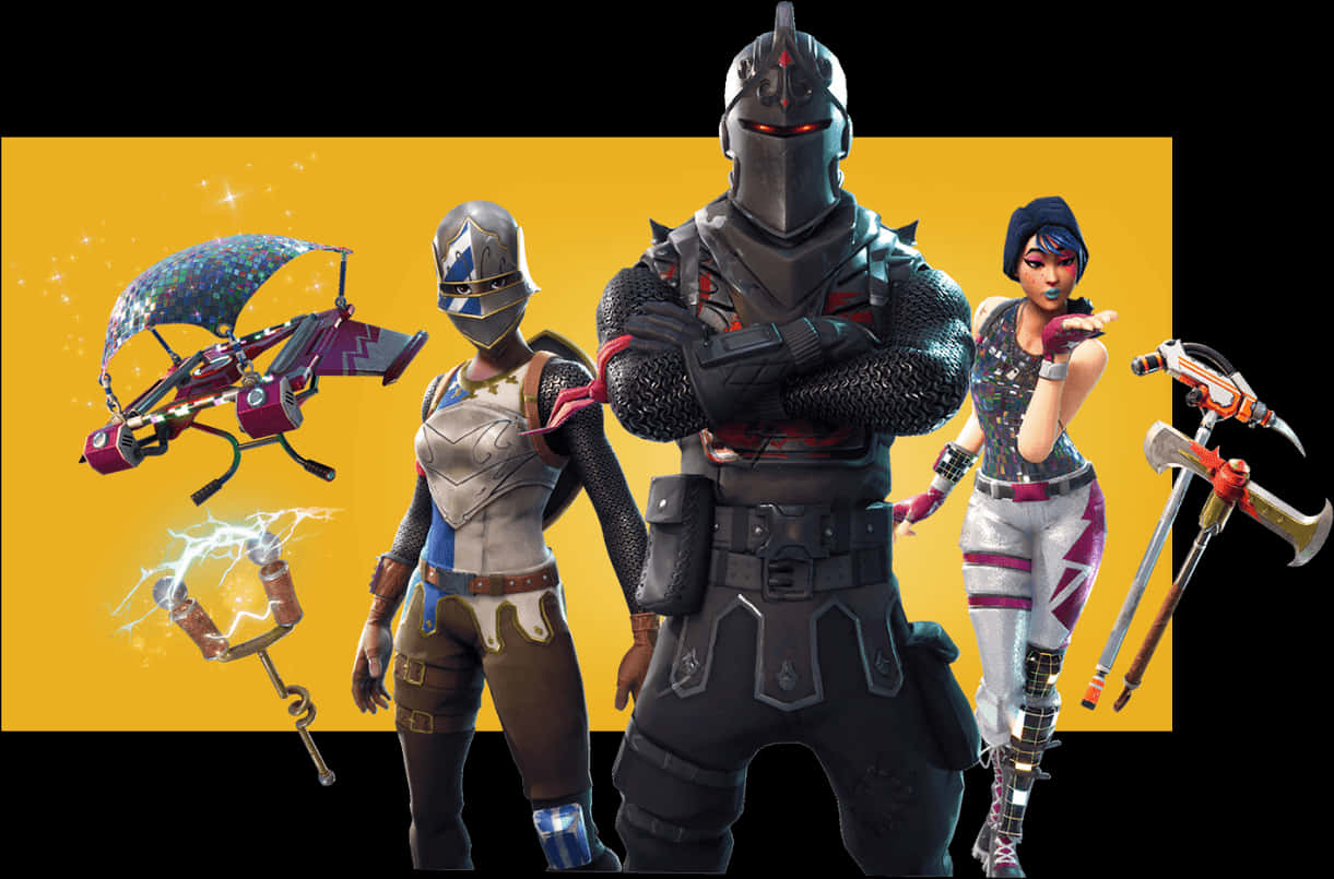 Fortnite Charactersand Gear Promo PNG image