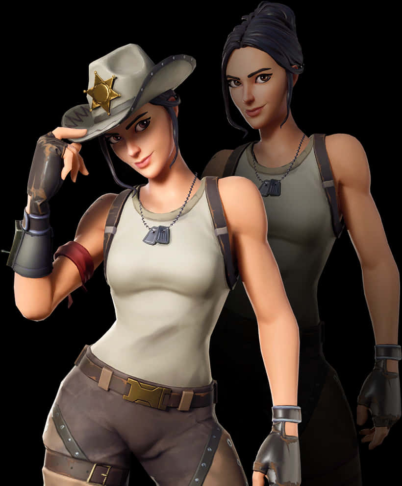 Fortnite Cowgirl Character Pose PNG image