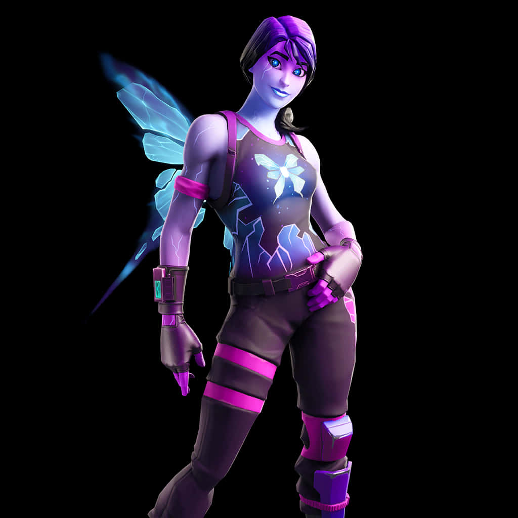 Fortnite Female Skinwith Butterfly Design PNG image