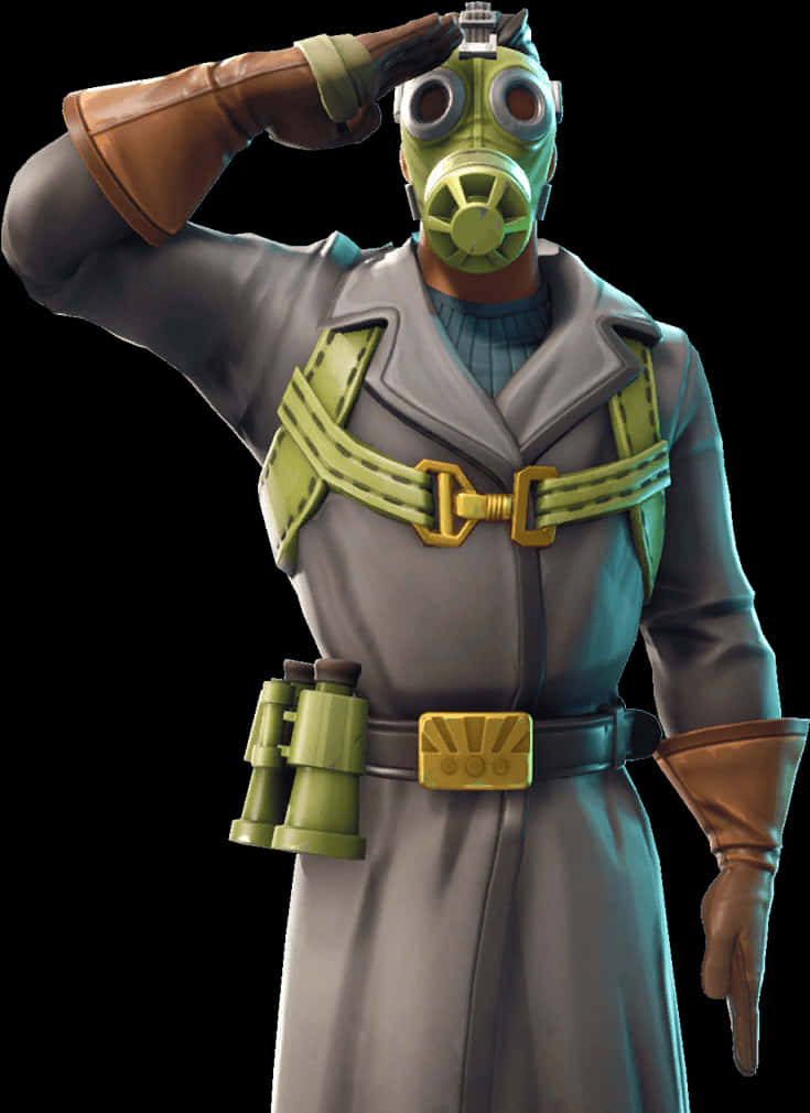 Fortnite Hazmat Skin Salute PNG image