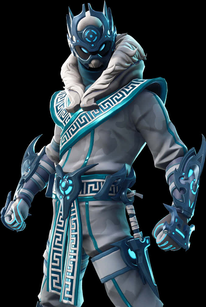 Fortnite Ninja Outfit Blue Glow PNG image