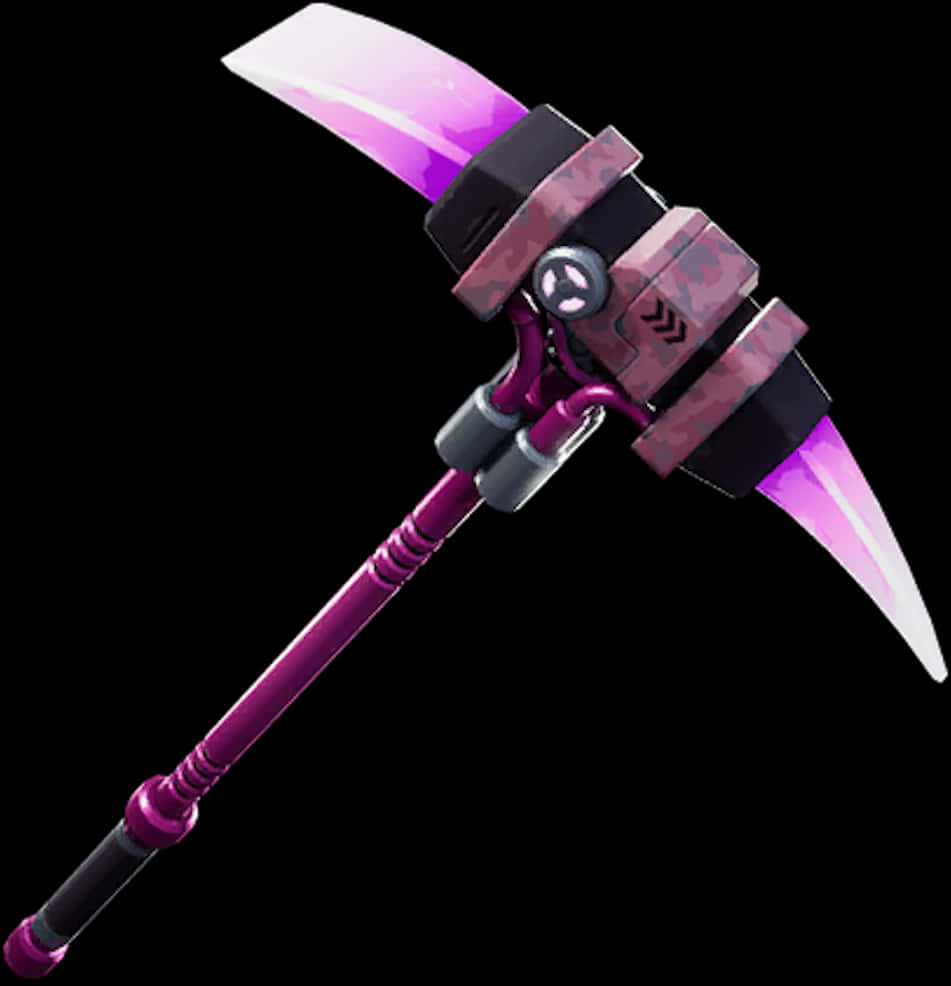 Fortnite Purple Glowing Pickaxe PNG image