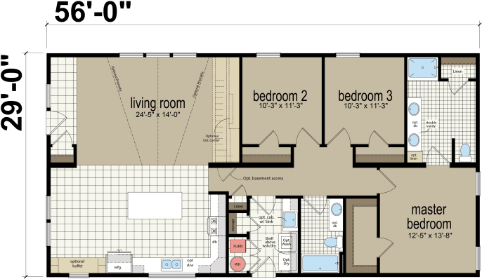 Four Bedroom Home Floor Plan PNG image