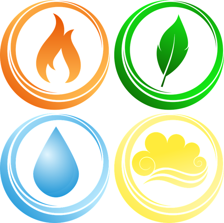 Four Elements Vector Illustration PNG image