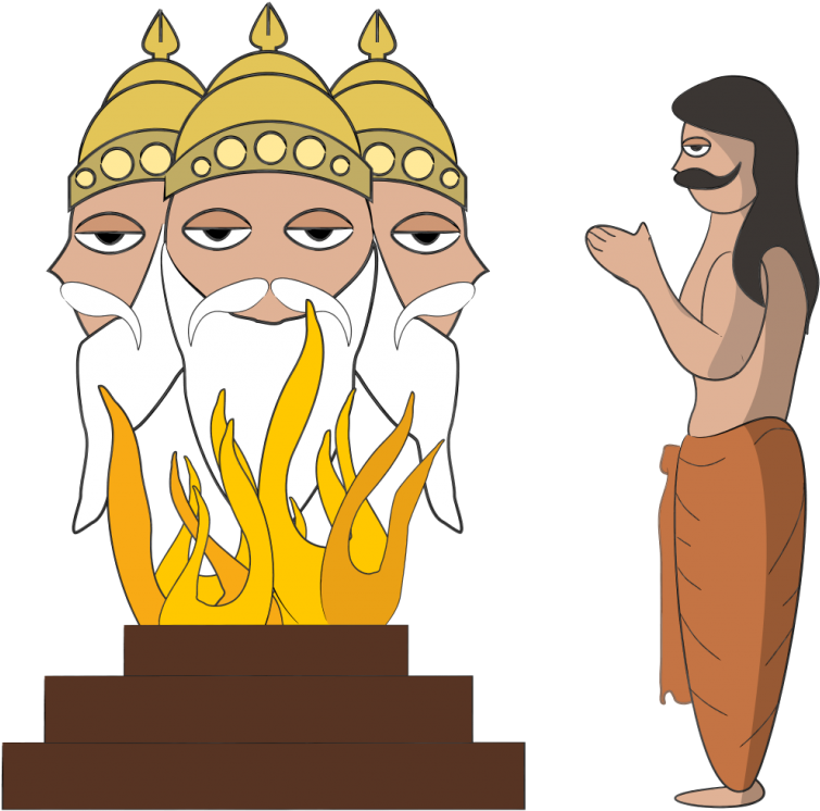 Four Faced Brahmaand Devotee PNG image