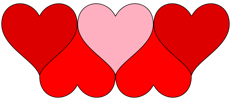 Four Hearts Graphic PNG image