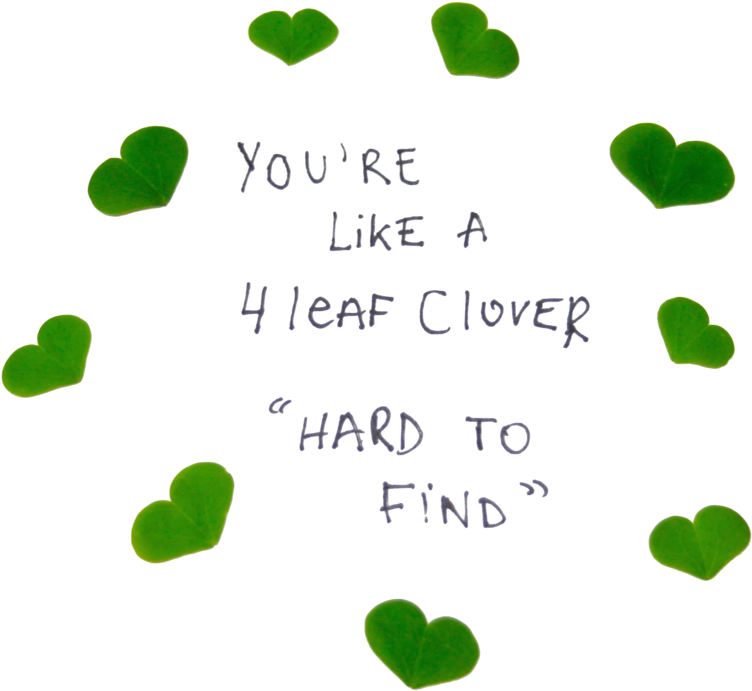 Four Leaf Clover Quote PNG image