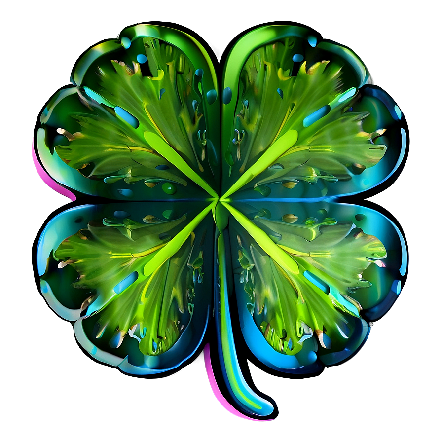 Four Leaf Clover With Stem Png 05252024 PNG image