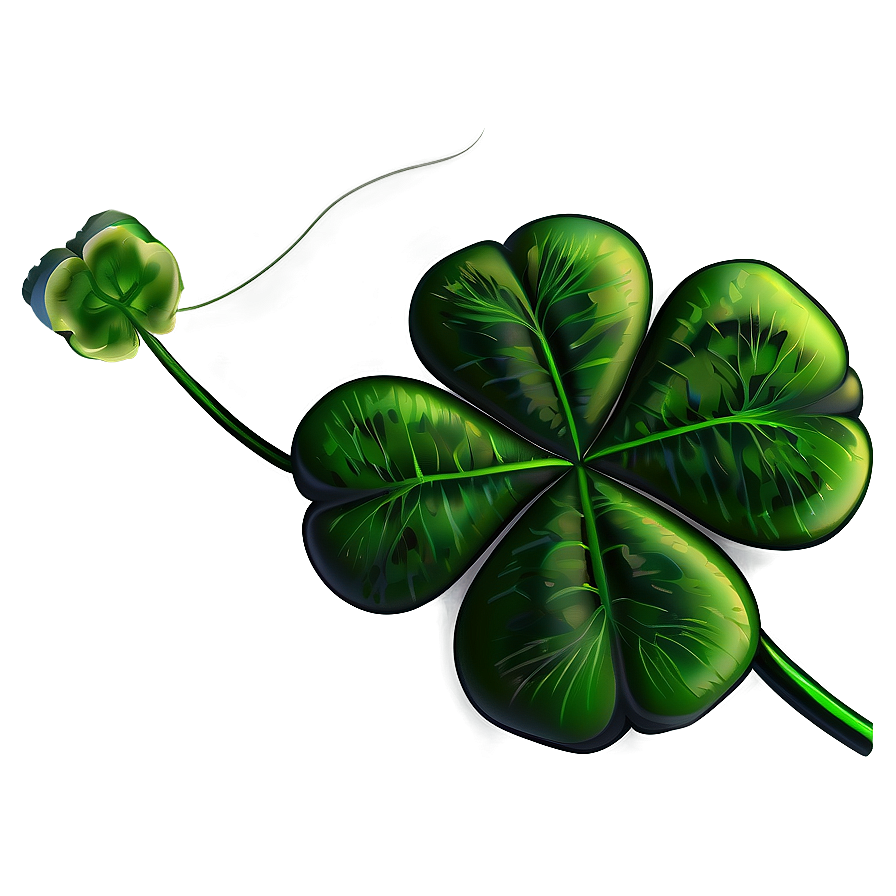 Four Leaf Clover With Stem Png Oda PNG image