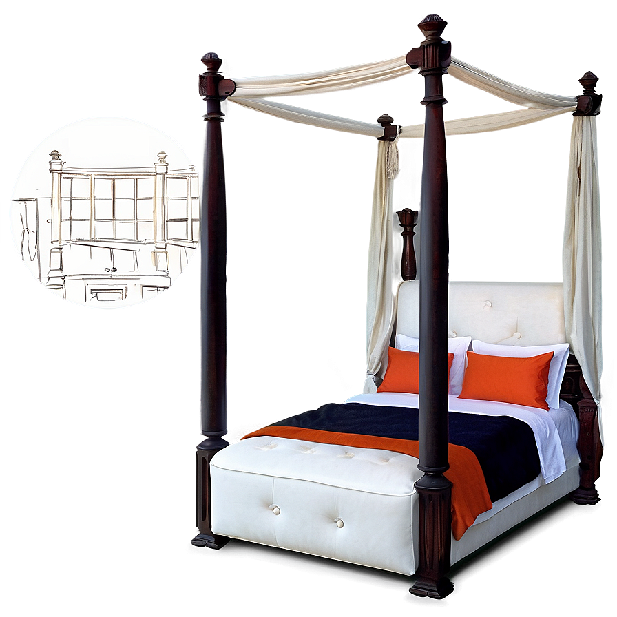 Four Poster Bed Luxury Png Eah PNG image