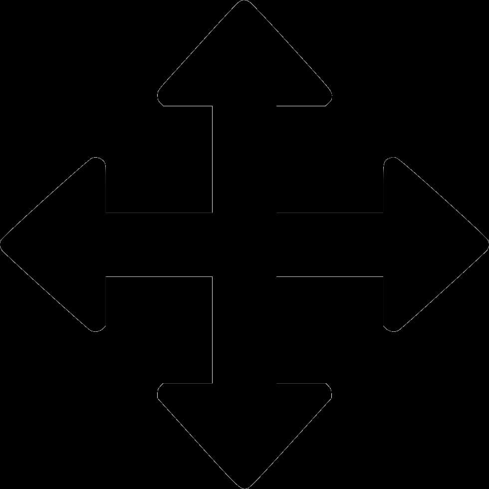 Four Way Arrow Cursor Design PNG image