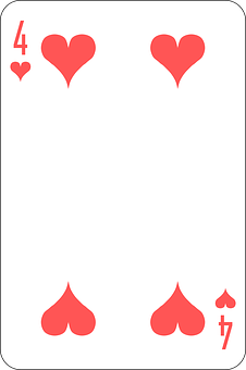 Fourof Hearts Playing Card PNG image