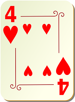 Fourof Hearts Playing Card PNG image