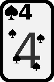 Fourof Spades Playing Card PNG image