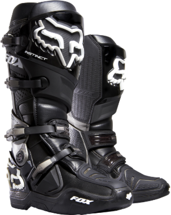 Fox Instinct Motocross Boots Black PNG image