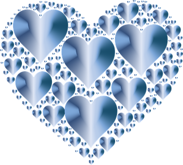 Fractal Hearts Pattern PNG image