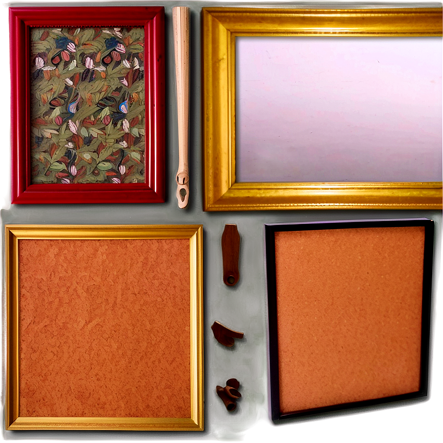 Framed Cork Board Selections Png 06202024 PNG image