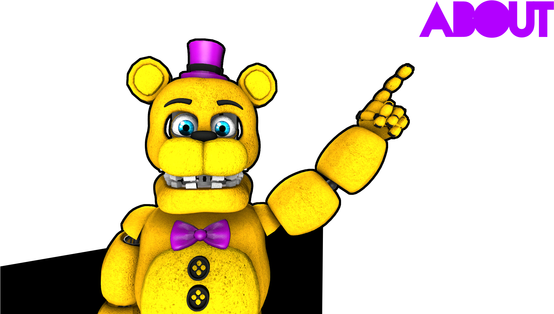 Fredbear Animated Character Pointing PNG image