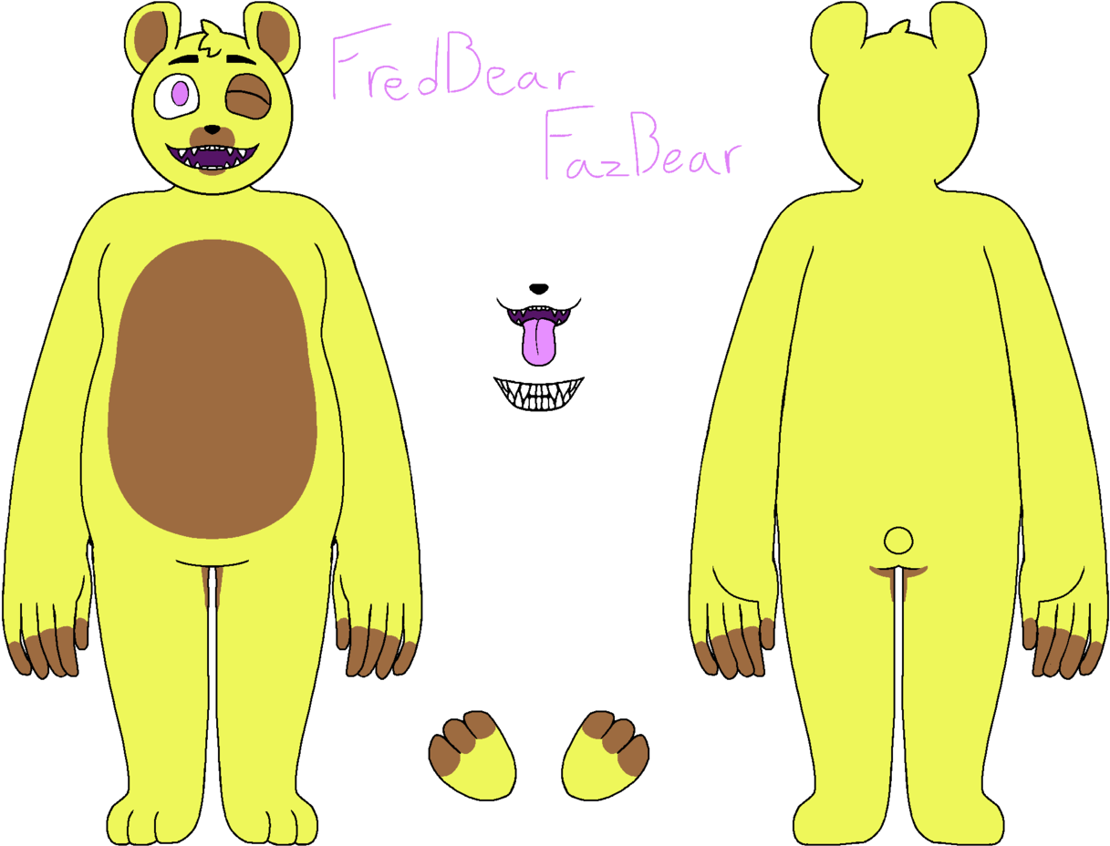 Fredbear Fazbear Character Design PNG image