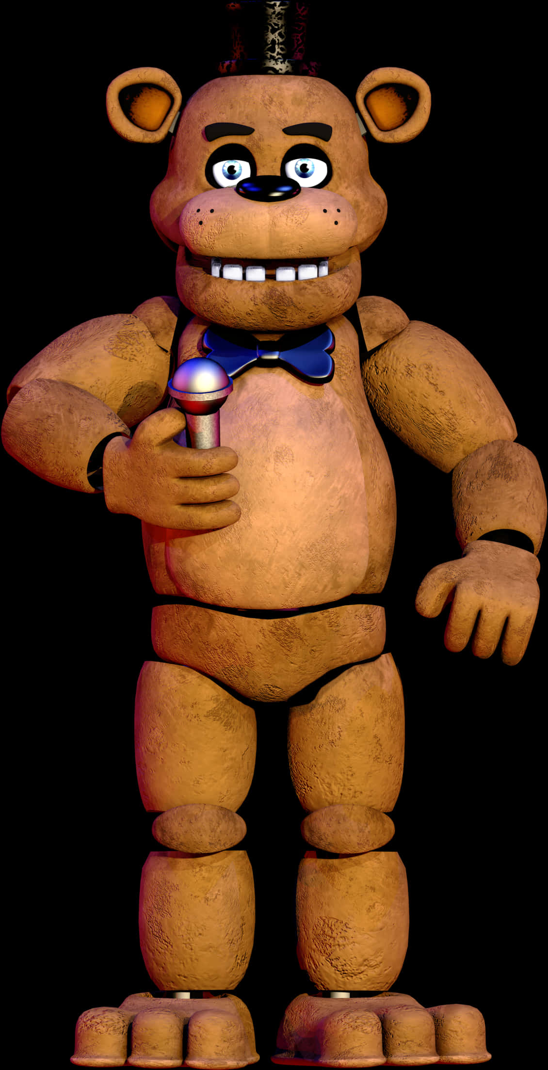 Freddy Fazbear Standing With Microphone PNG image