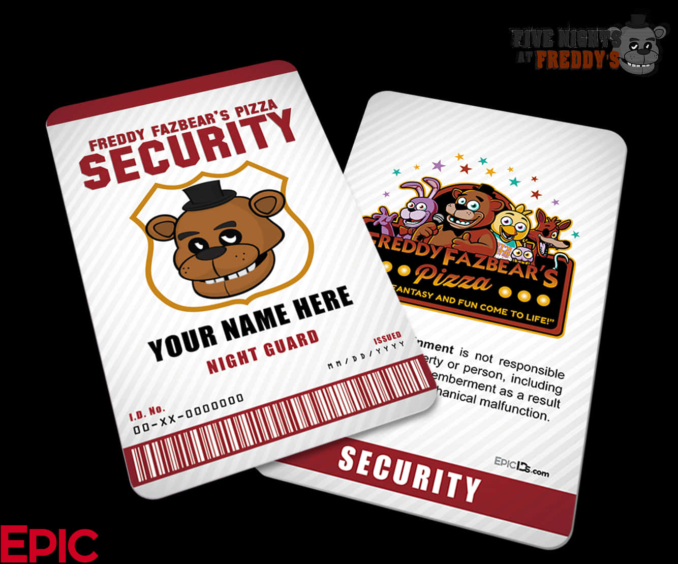 Freddy Fazbears Pizza Security Badge PNG image