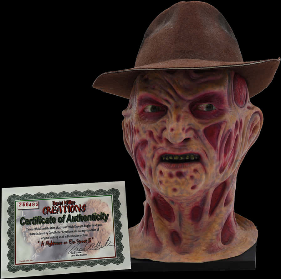 Freddy Krueger Bustwith Certificate PNG image