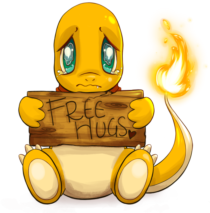 Free Hugs Sad Cartoon Character PNG image