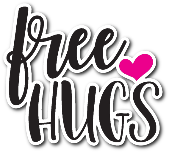 Free Hugs Sticker Graphic PNG image