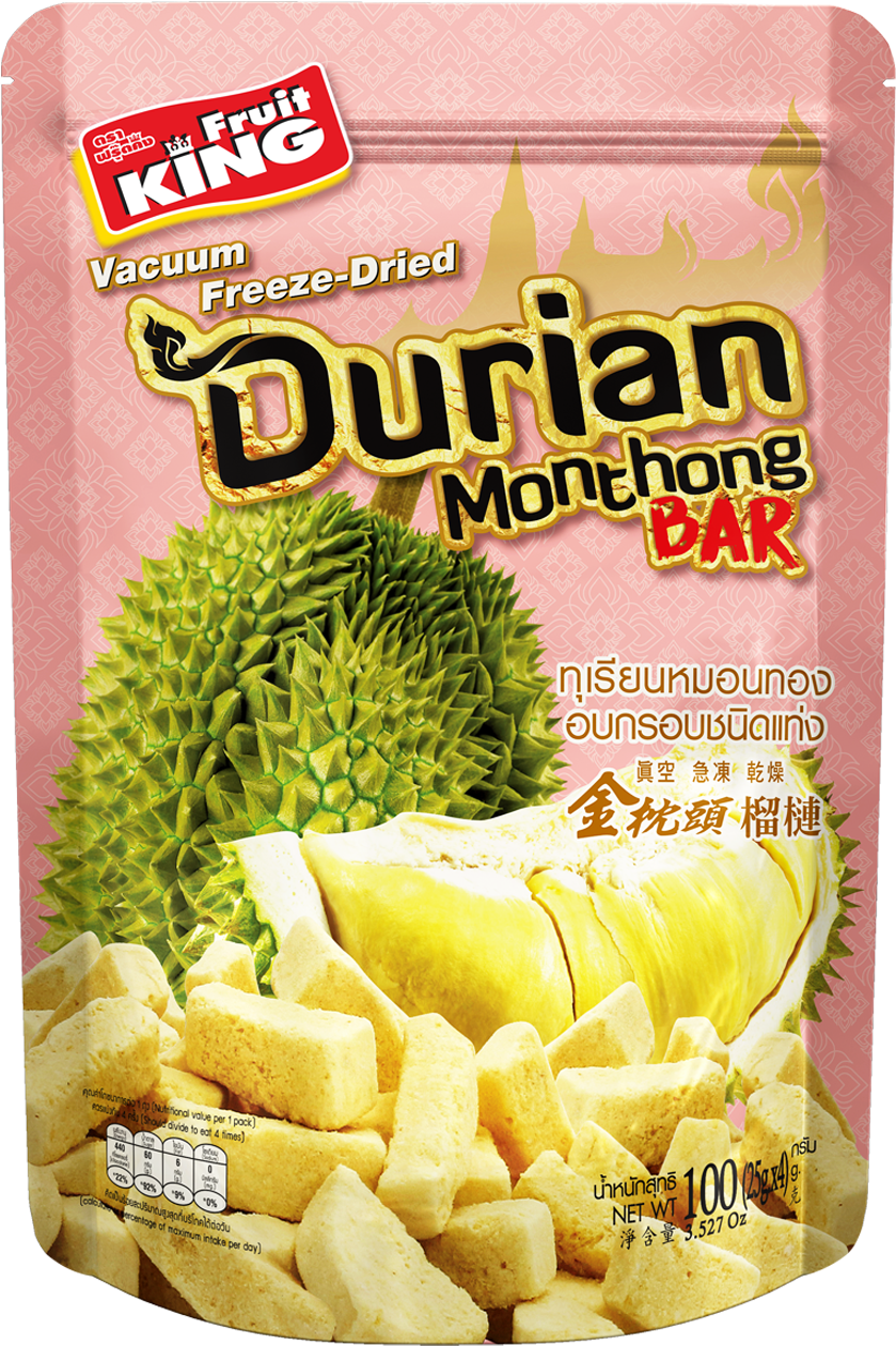 Freeze Dried Durian Monthong Bar Packaging PNG image