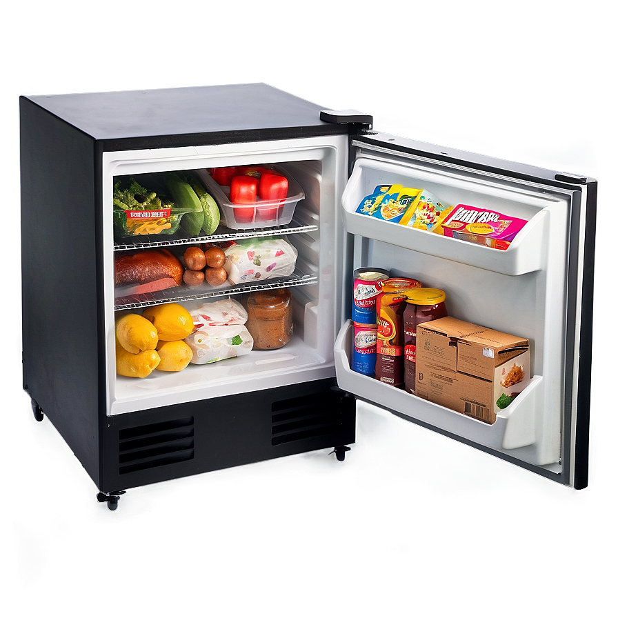 Freezer With Food Items Png Kta PNG image