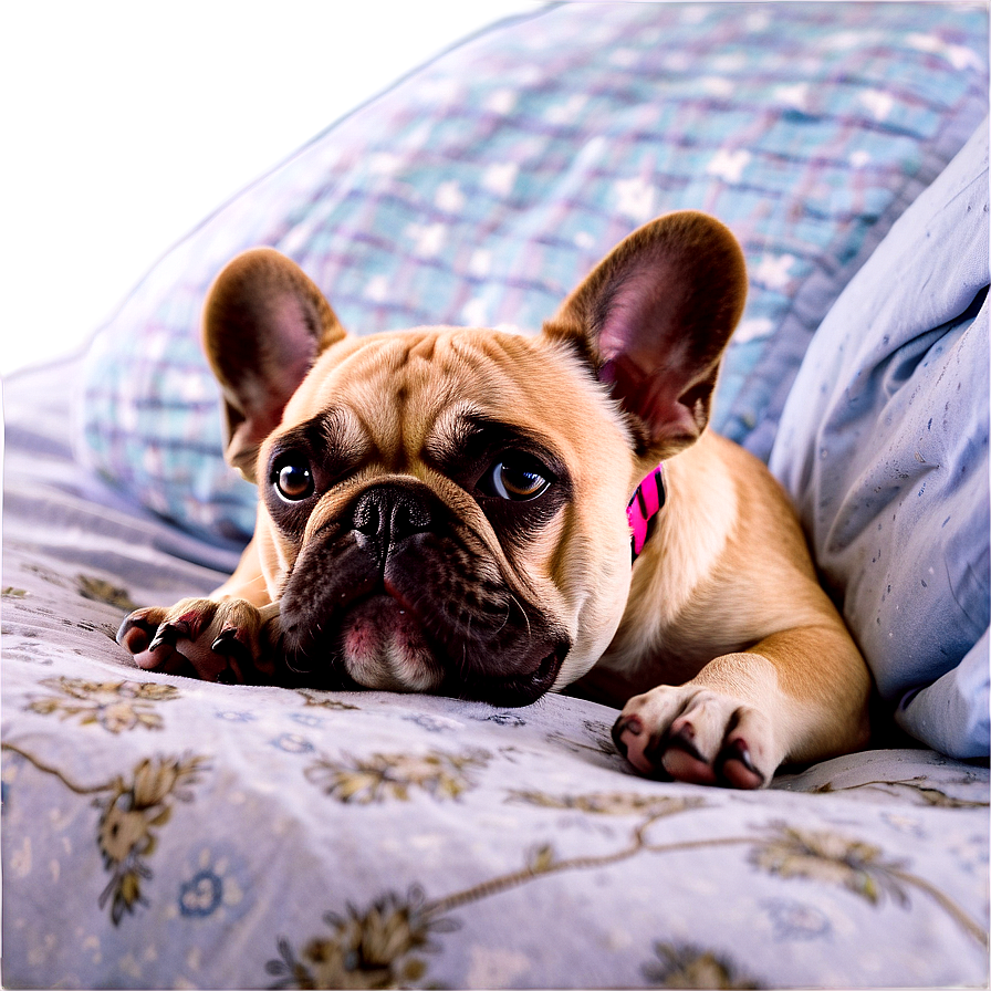 French Bulldog In Bed Png Fey PNG image