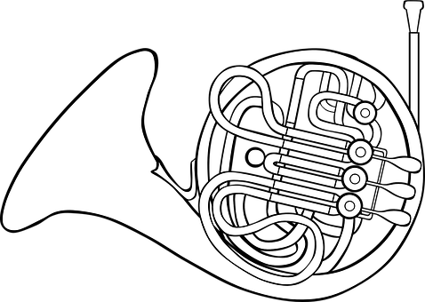 French Horn Silhouette PNG image