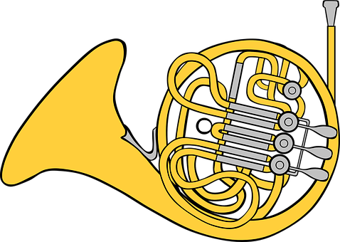 French Horn Vector Illustration PNG image