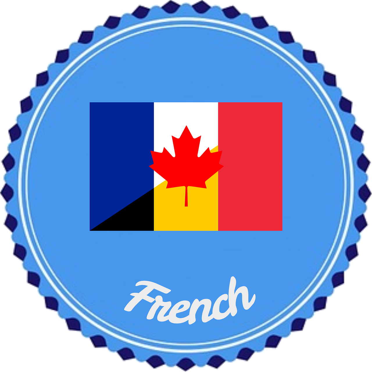 French Language Canada Belgium Connection Badge PNG image