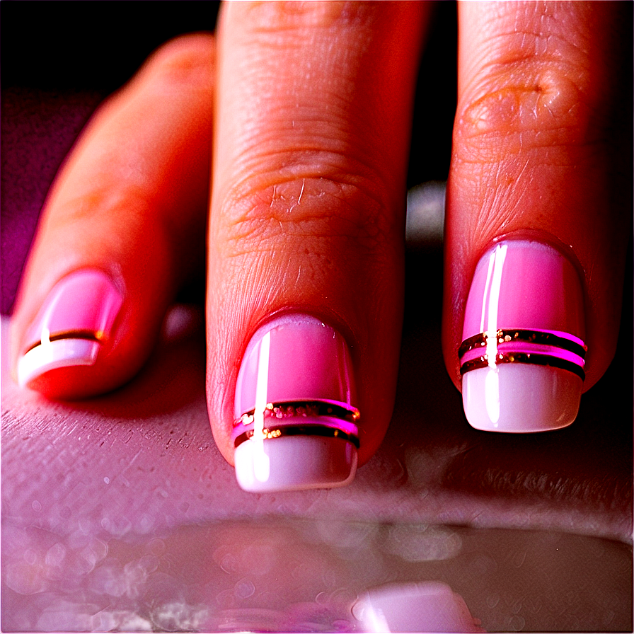 French Manicure Nail Designs Png Pce PNG image