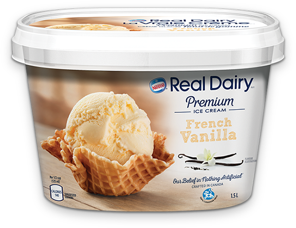 French Vanilla Ice Cream Container PNG image