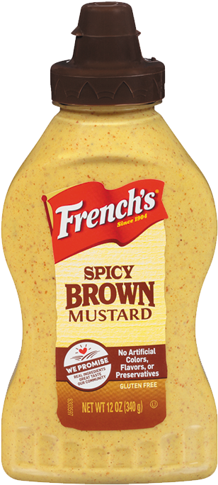 Frenchs Spicy Brown Mustard Bottle PNG image