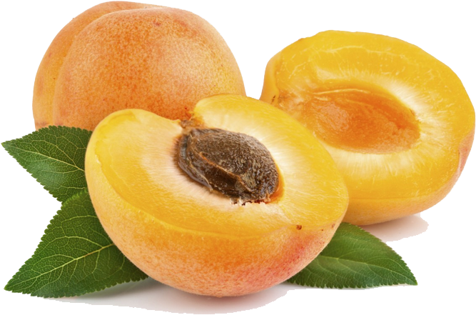 Fresh Apricots With Leaves PNG image