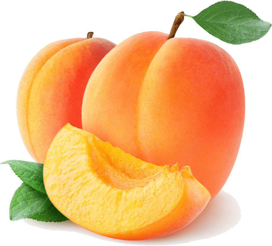 Fresh Apricots With Sliceand Leaf PNG image